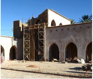 Travaux de restauration de l'ancien souk de Tablaba à Taghjijt, Province de Guelmim
